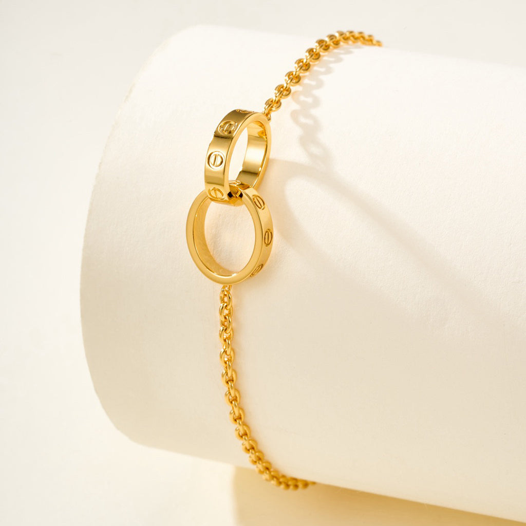 [⭐Haelin Jewelry]LOVE BRACELET DOUBLE RING