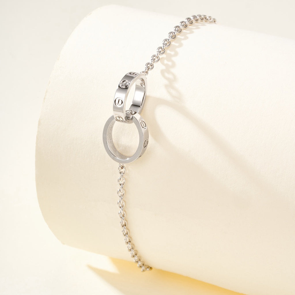 [⭐Haelin Jewelry]LOVE BRACELET DOUBLE RING