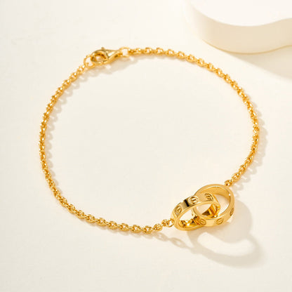 [⭐Haelin Jewelry]LOVE BRACELET DOUBLE RING