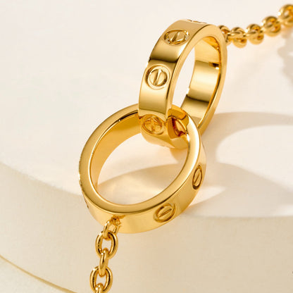 [⭐Haelin Jewelry]LOVE BRACELET DOUBLE RING