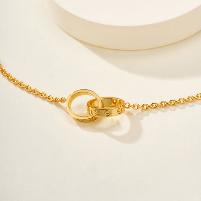 [⭐Haelin Jewelry]LOVE BRACELET DOUBLE RING