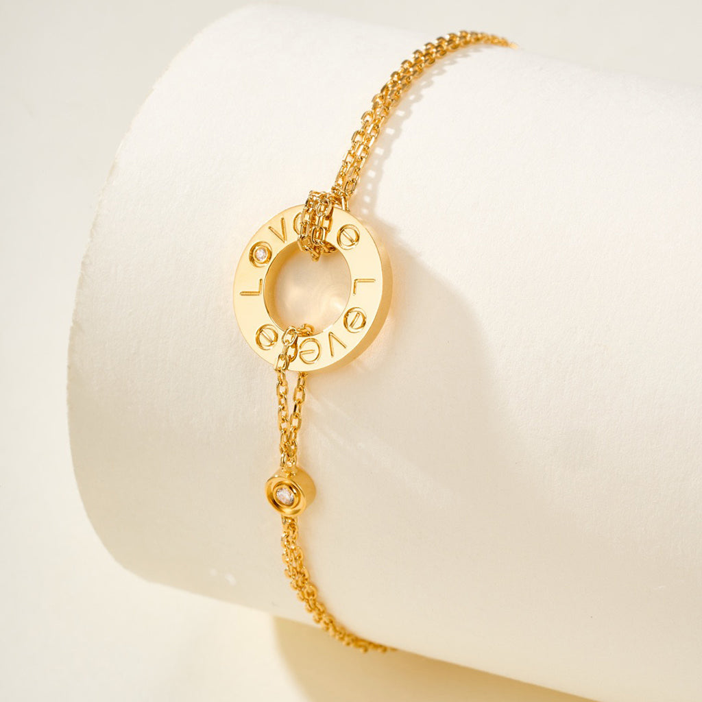 [⭐Haelin Jewelry]LOVE BRACELET 2 DIAMOND