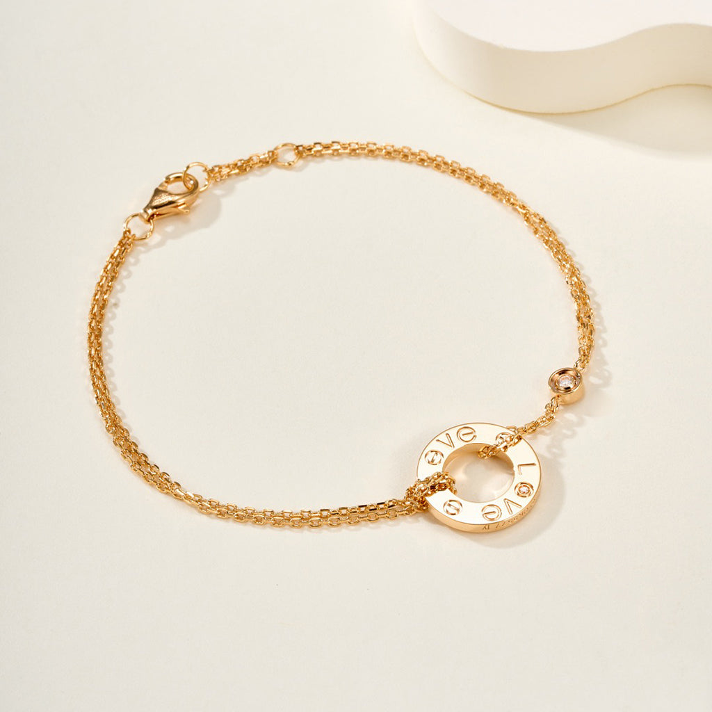 [⭐Haelin Jewelry]LOVE BRACELET 2 DIAMOND