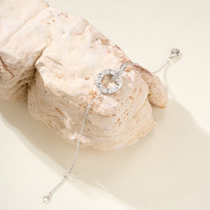 [⭐Haelin Jewelry]LOVE DOUBLE RING FULL DIAMOND BRACELET
