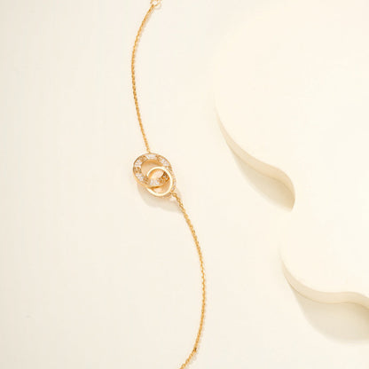 [⭐Haelin Jewelry]LOVE DOUBLE RING FULL DIAMOND BRACELET
