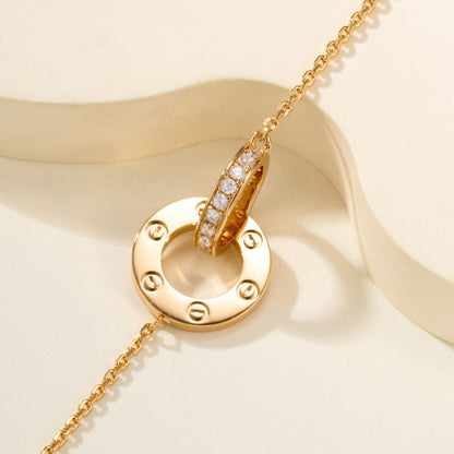 [⭐Haelin Jewelry]LOVE DOUBLE RING FULL DIAMOND BRACELET