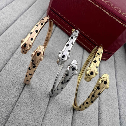 [⭐Haelin Jewelry]PANTHERE DOUBLE HEADED OPEN BRACELET