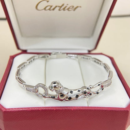[⭐Haelin Jewelry]PANTHERE HALF DIAMOND ON CHAIN BRACELET
