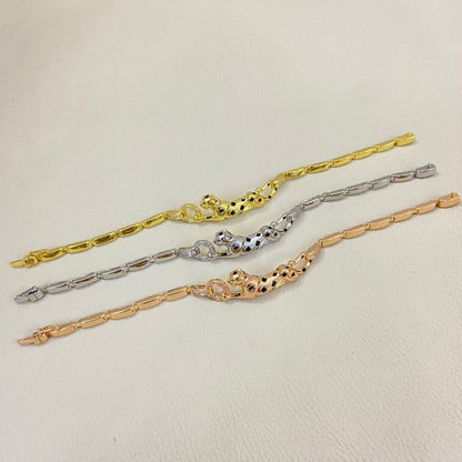 [⭐Haelin Jewelry]PANTHERE HALF DIAMOND ON CHAIN BRACELET