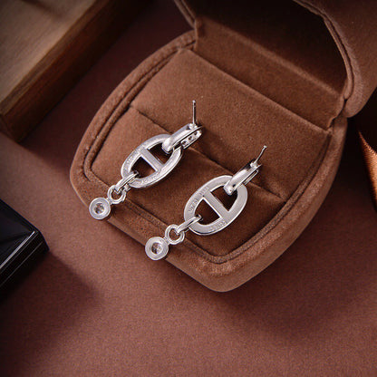 [⭐Haelin Jewelry]HM CHAINE DIAMOND EARRINGS