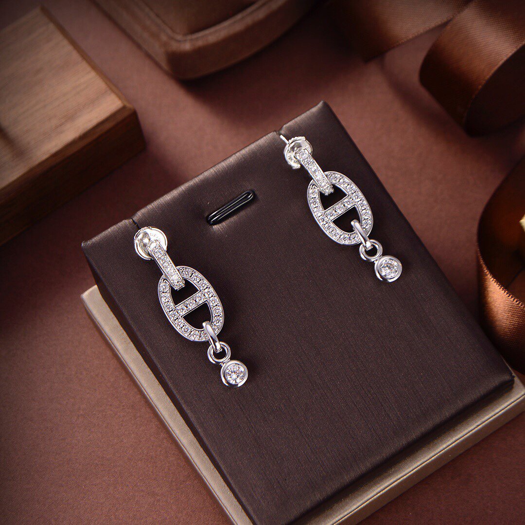 [⭐Haelin Jewelry]HM CHAINE DIAMOND EARRINGS