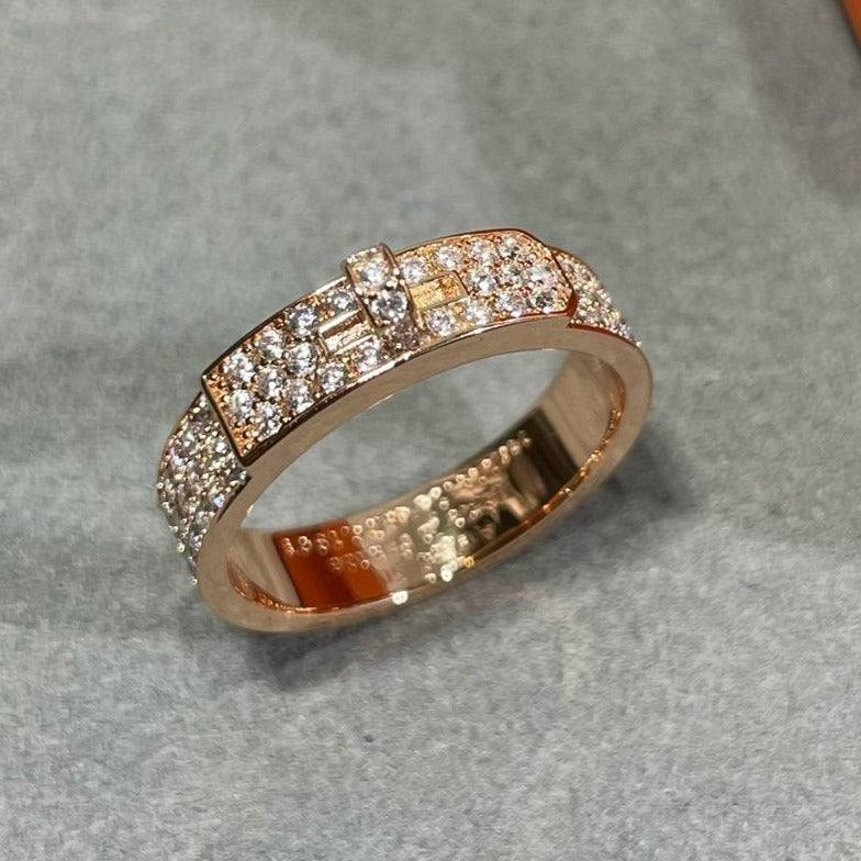 [⭐Haelin Jewelry]KELLY PINK GOLD DIAMOND RING