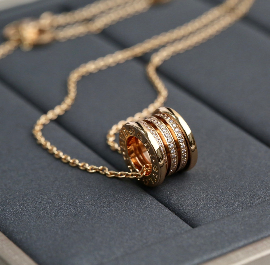 [⭐Haelin Jewelry]ZERO 1 PINK GOLD DIAMOND NECKLACE