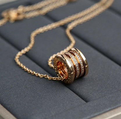 [⭐Haelin Jewelry]ZERO 1 PINK GOLD DIAMOND NECKLACE