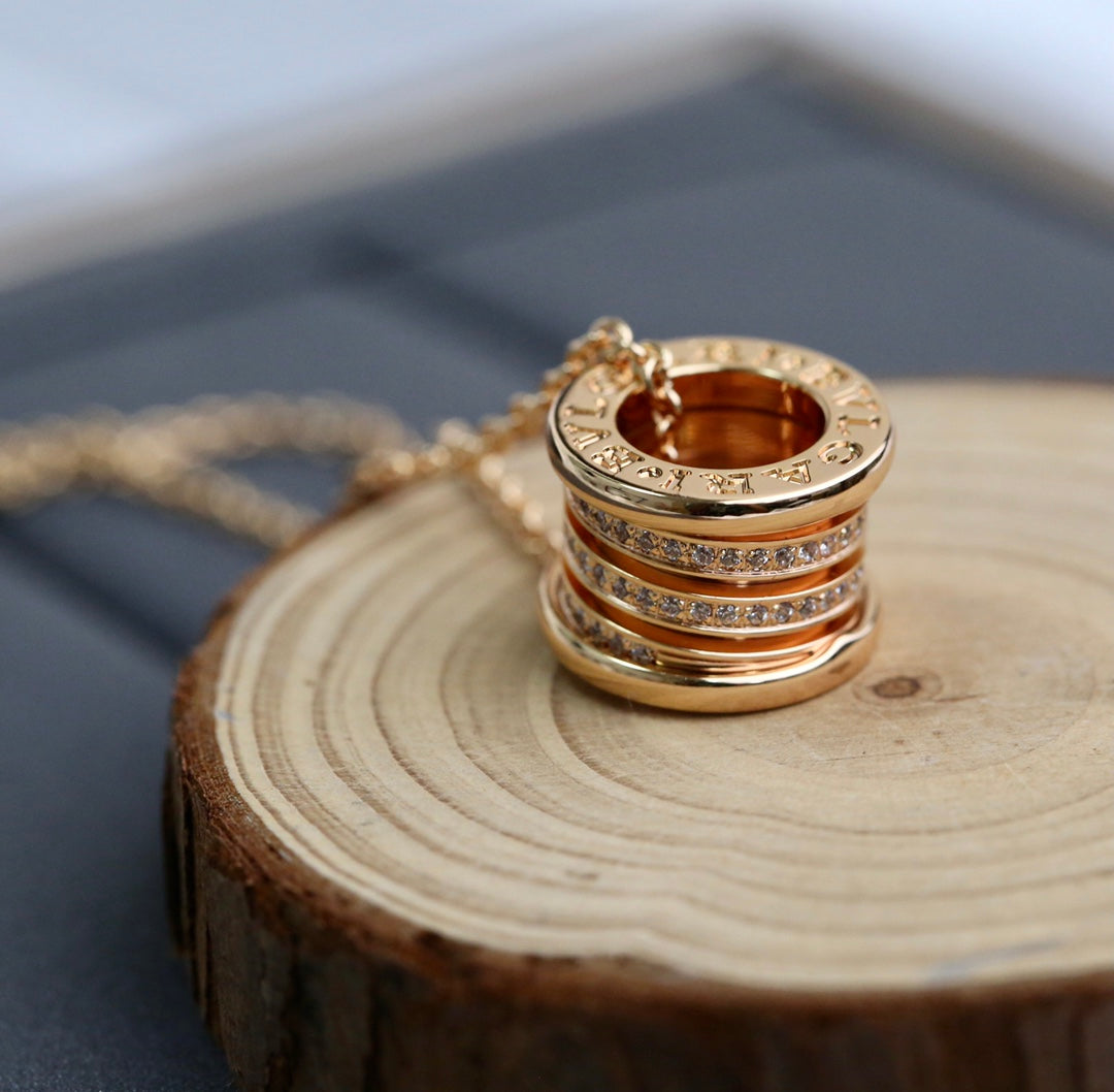 [⭐Haelin Jewelry]ZERO 1 PINK GOLD DIAMOND NECKLACE