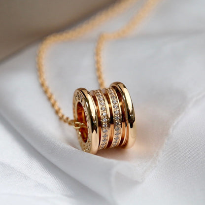[⭐Haelin Jewelry]ZERO 1 PINK GOLD DIAMOND NECKLACE