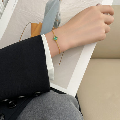 [⭐Haelin Jewelry]CLOVER BRACELET MALACHITE 1 MOTIF