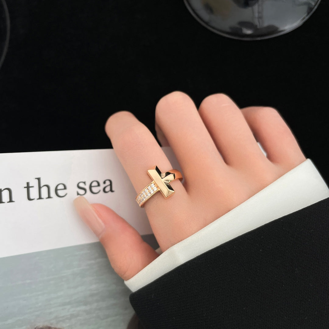 [Haelin Jewelry]T WIDE DIAMOND RING