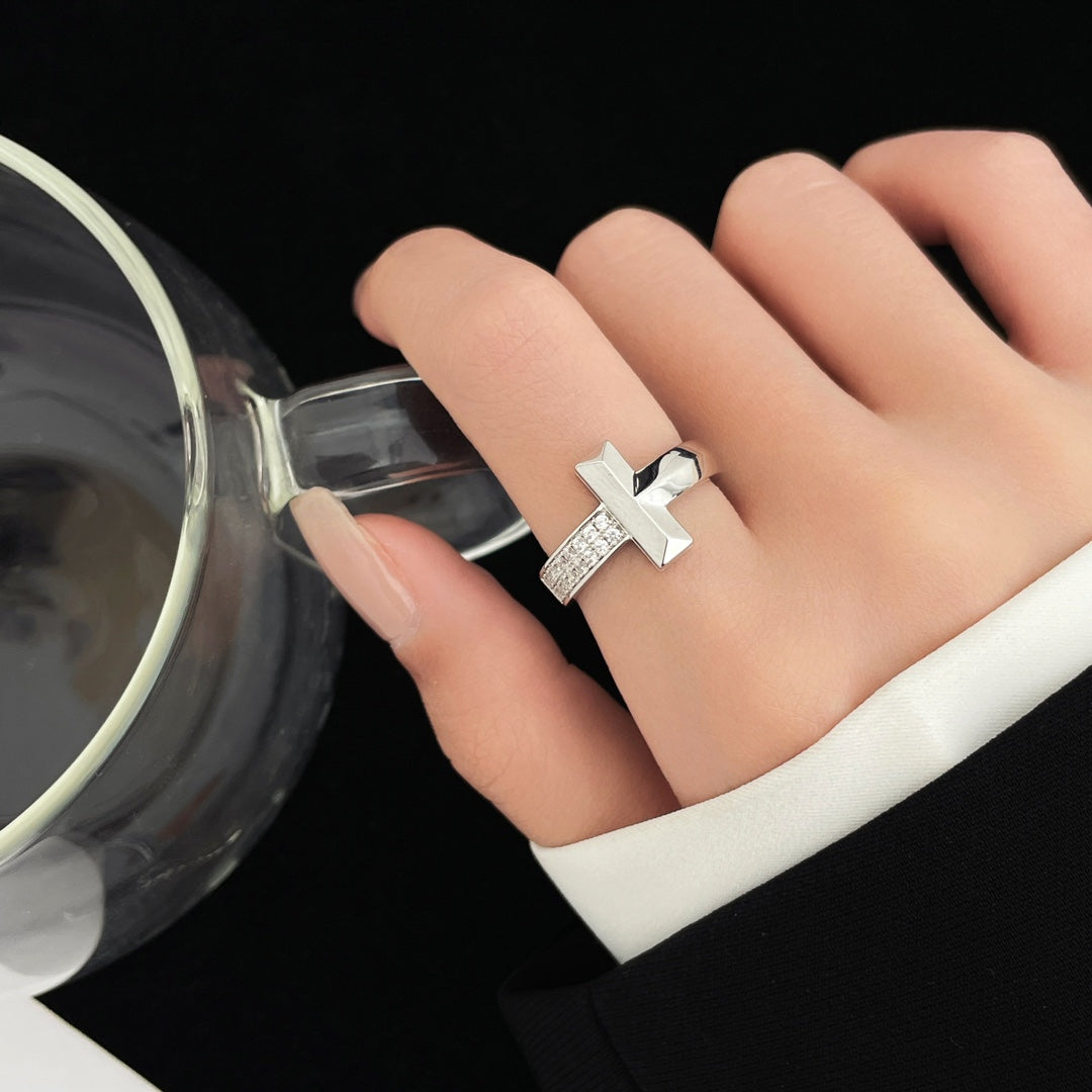 [Haelin Jewelry]T WIDE DIAMOND RING