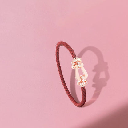 [⭐Haelin Jewelry]FORCE 10 HALF DIAMOND PINK GOLD RED CORDERI LARGE AND MEDIUM MODEL