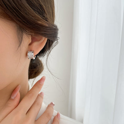 [⭐Haelin Jewelry]ZERO 1 DIAMOND PAVED EARRINGS