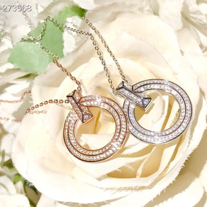 [Haelin Jewelry]T1 CIRCLE DIAMOND PAVED MEDIUM NECKLACE