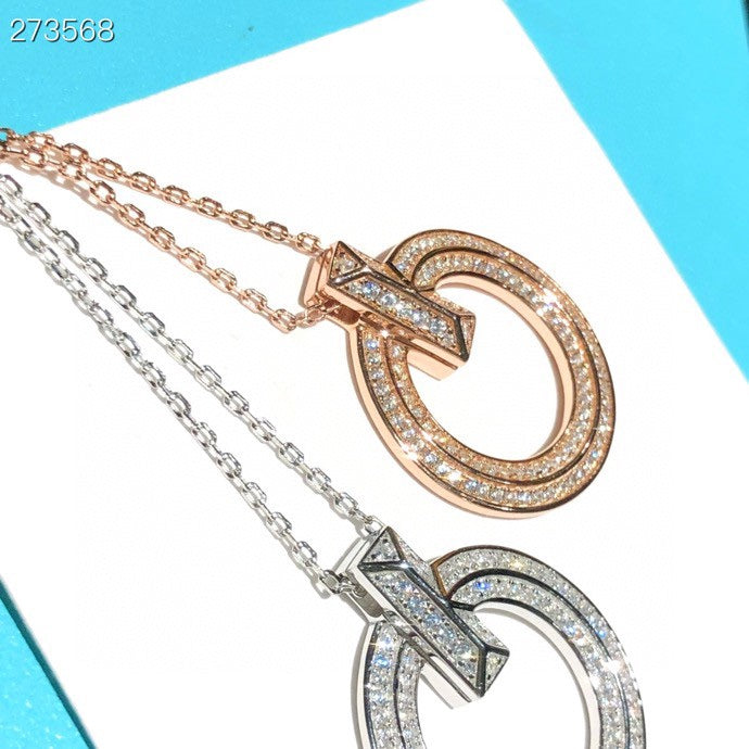 [Haelin Jewelry]T1 CIRCLE DIAMOND PAVED MEDIUM NECKLACE