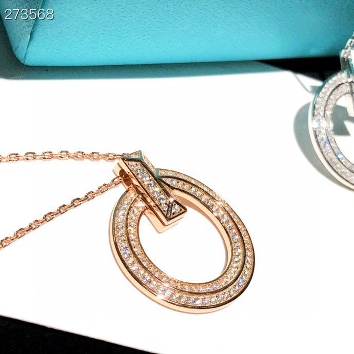 [Haelin Jewelry]T1 CIRCLE DIAMOND PAVED MEDIUM NECKLACE