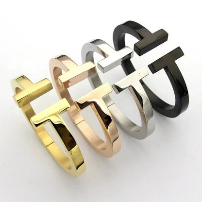 [Haelin Jewelry]T SQUARE OPEN BRACELET