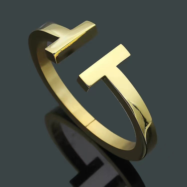 [Haelin Jewelry]T SQUARE OPEN BRACELET