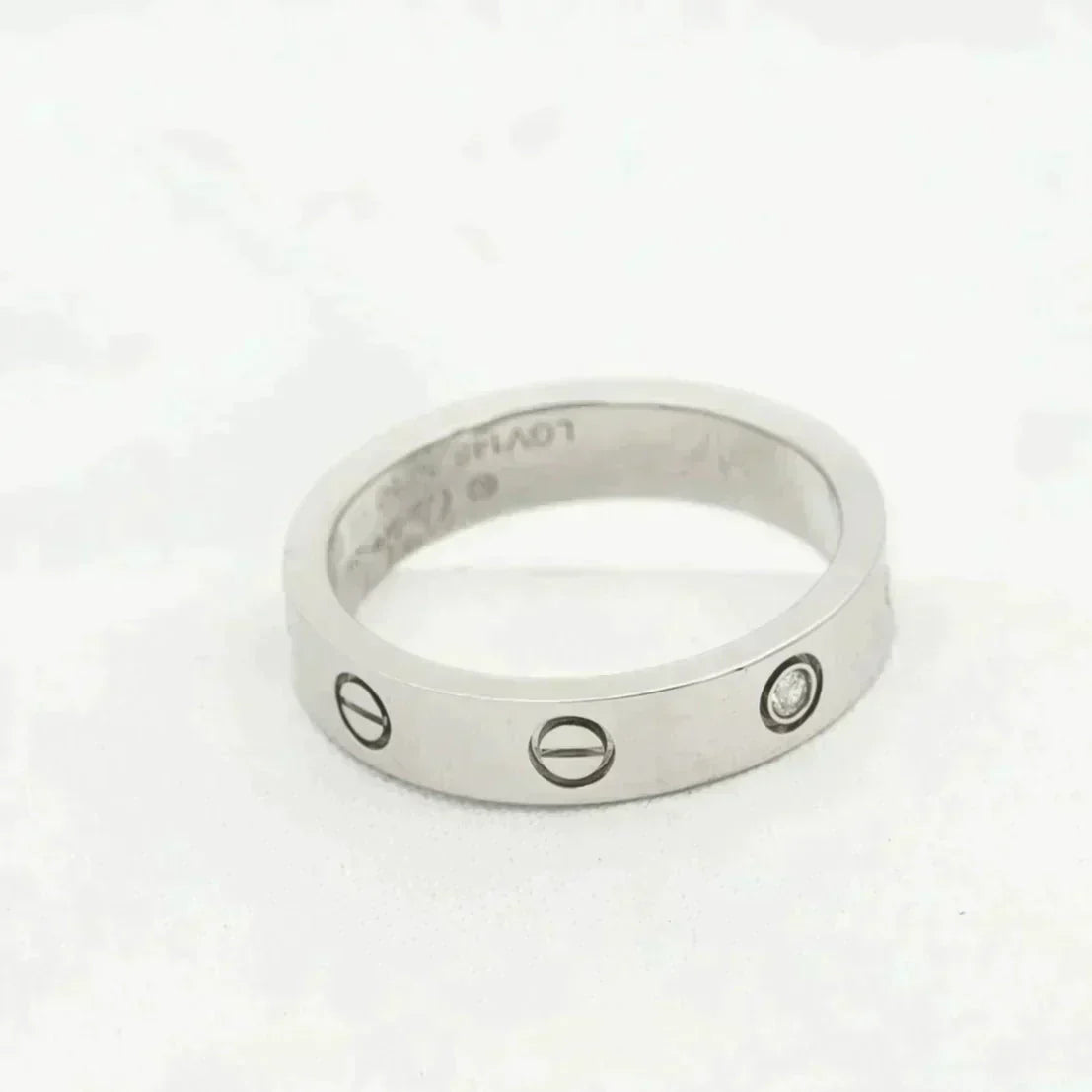 [⭐Haelin Jewelry]LOVE RING 4MM 1 DIAMOND SILVER