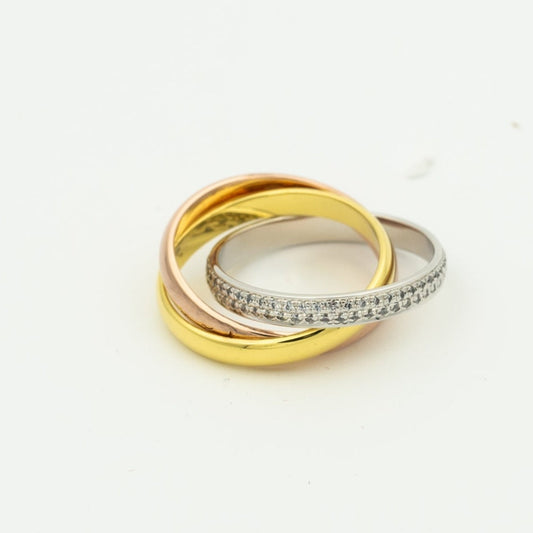 [⭐Haelin Jewelry Jewelry]TRINITY RING GOLD PINK GOLD SILVER DIAMONDS