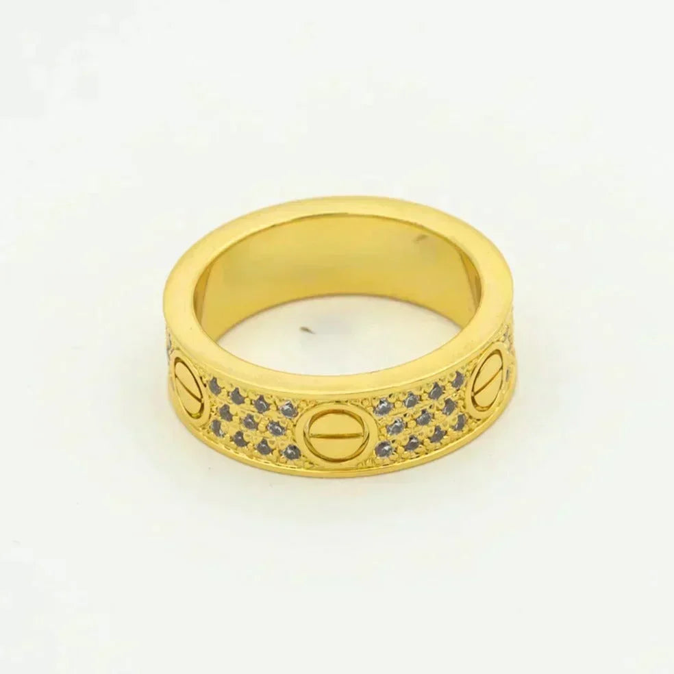 [⭐Haelin Jewelry]LOVE RING 5.5MM DIAMONDS PAVED