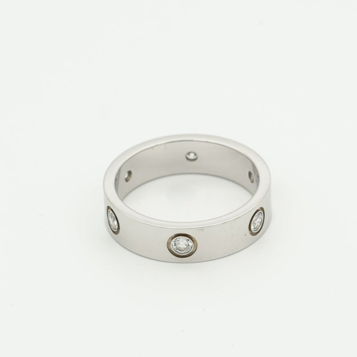 [⭐Haelin Jewelry]LOVE RING 5.5MM 6 DIAMONDS SILVER