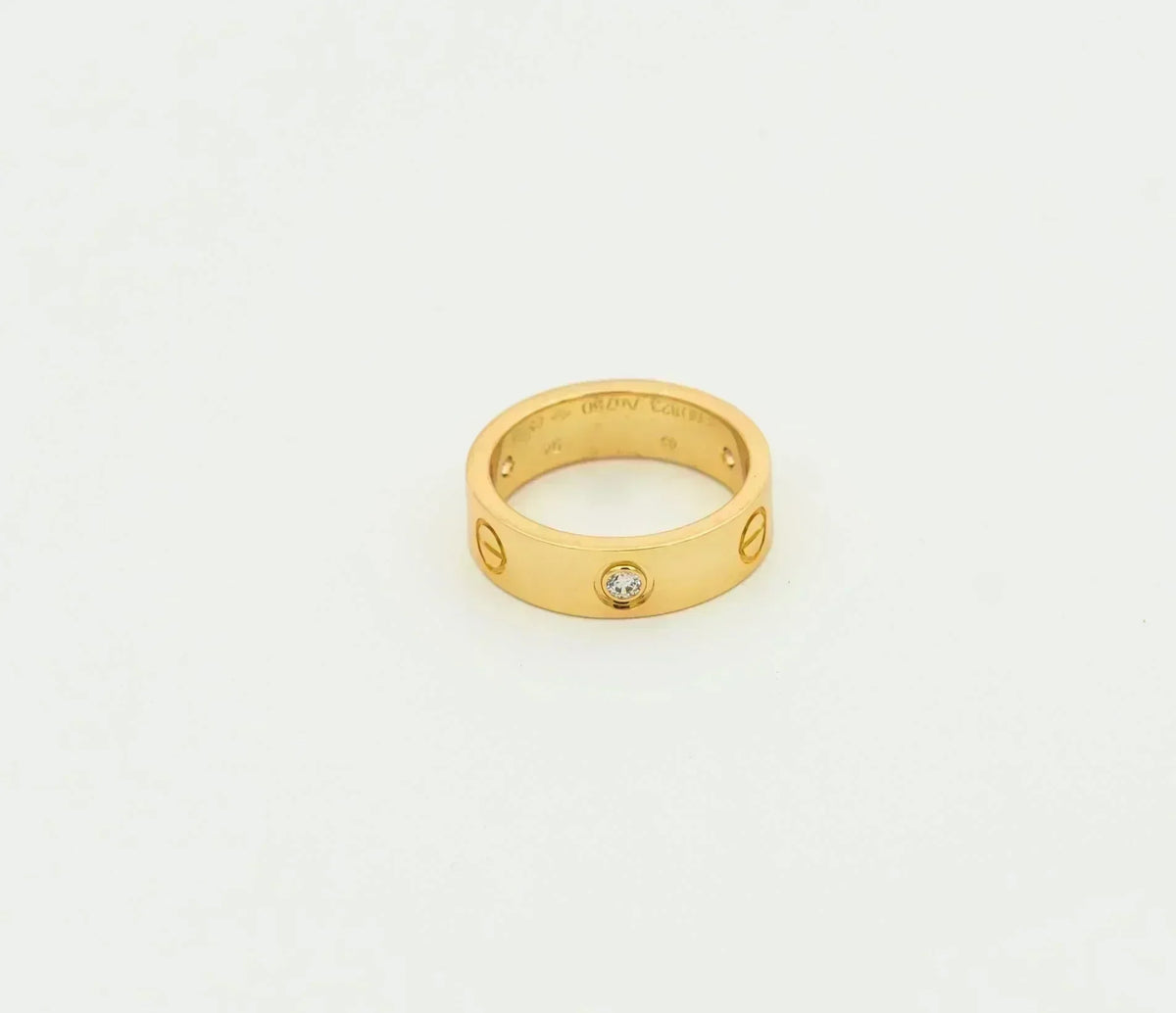 [⭐Haelin Jewelry]LOVE RING 5.5MM 3 DIAMONDS GOLD