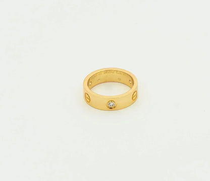 [⭐Haelin Jewelry]LOVE RING 5.5MM 3 DIAMONDS GOLD