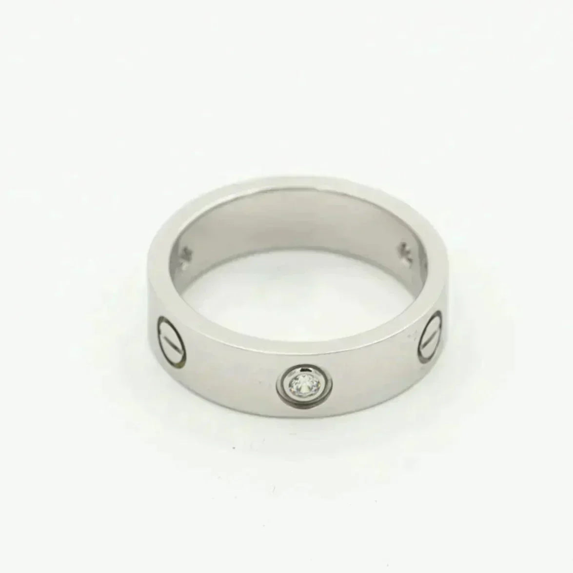 [⭐Haelin Jewelry]LOVE RING 5.5MM 3 DIAMONDS SILVER