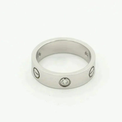 [⭐Haelin Jewelry]LOVE RING 5.5MM 3 DIAMONDS SILVER