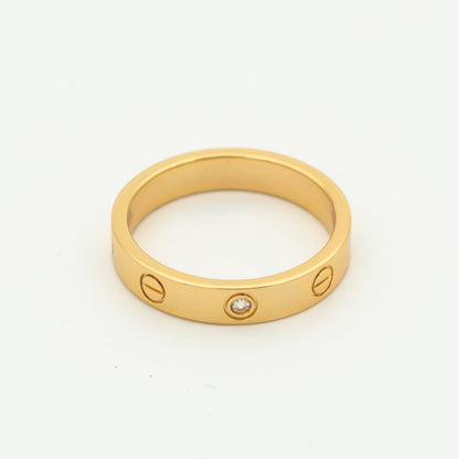 [⭐Haelin Jewelry]LOVE RING 4MM 1 DIAMOND PINK GOLD