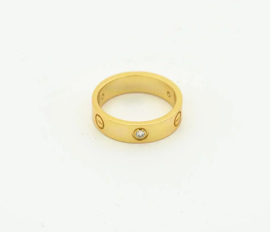 [⭐Haelin Jewelry]LOVE RING 4MM 1 DIAMOND GOLD