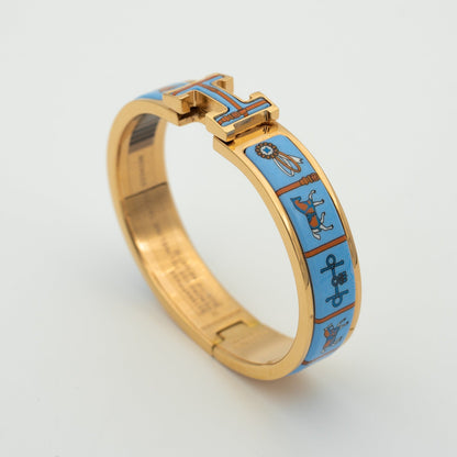 [⭐Haelin Jewelry]H PINK GOLD BRACELET BLUE CERAMIC