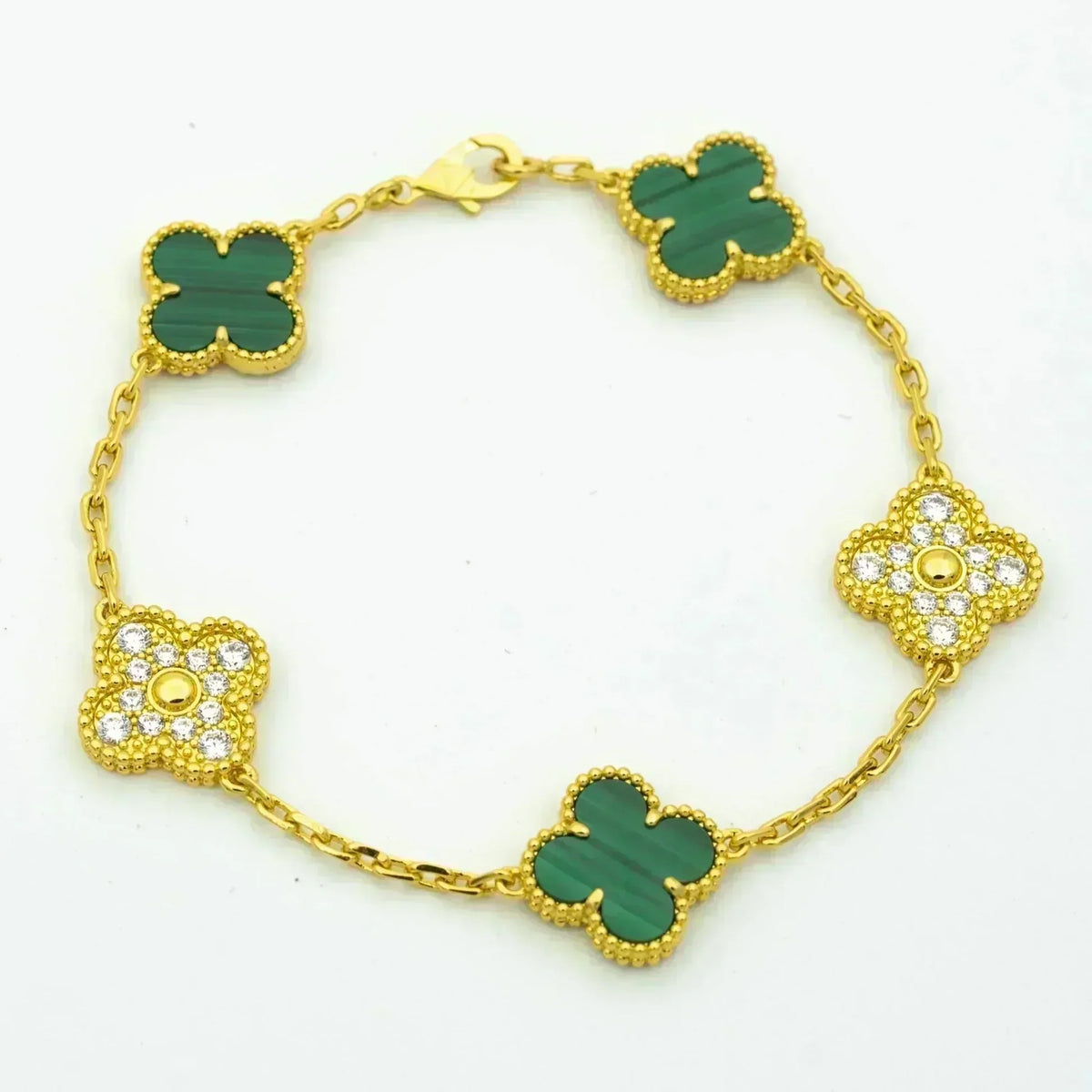 [⭐Haelin Jewelry] CLOVER 5 MOTIF MALACHITE BRACELET COLLECTION