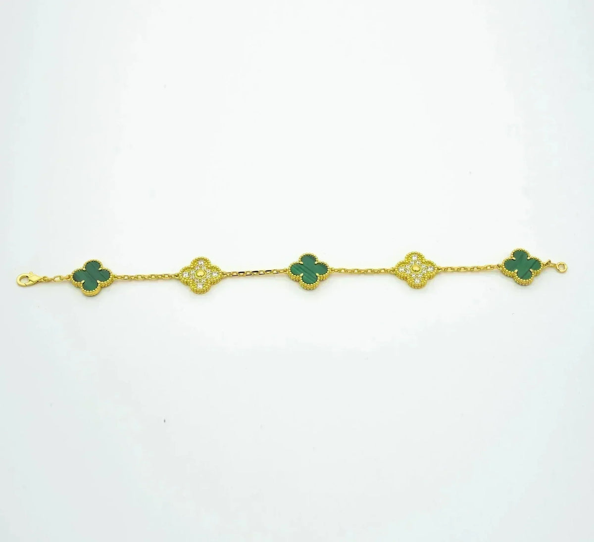 [⭐Haelin Jewelry] CLOVER 5 MOTIF MALACHITE BRACELET COLLECTION