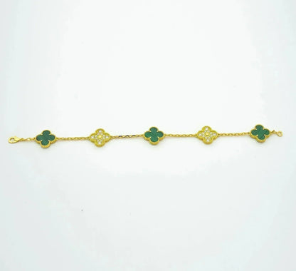 [⭐Haelin Jewelry] CLOVER 5 MOTIF MALACHITE BRACELET COLLECTION