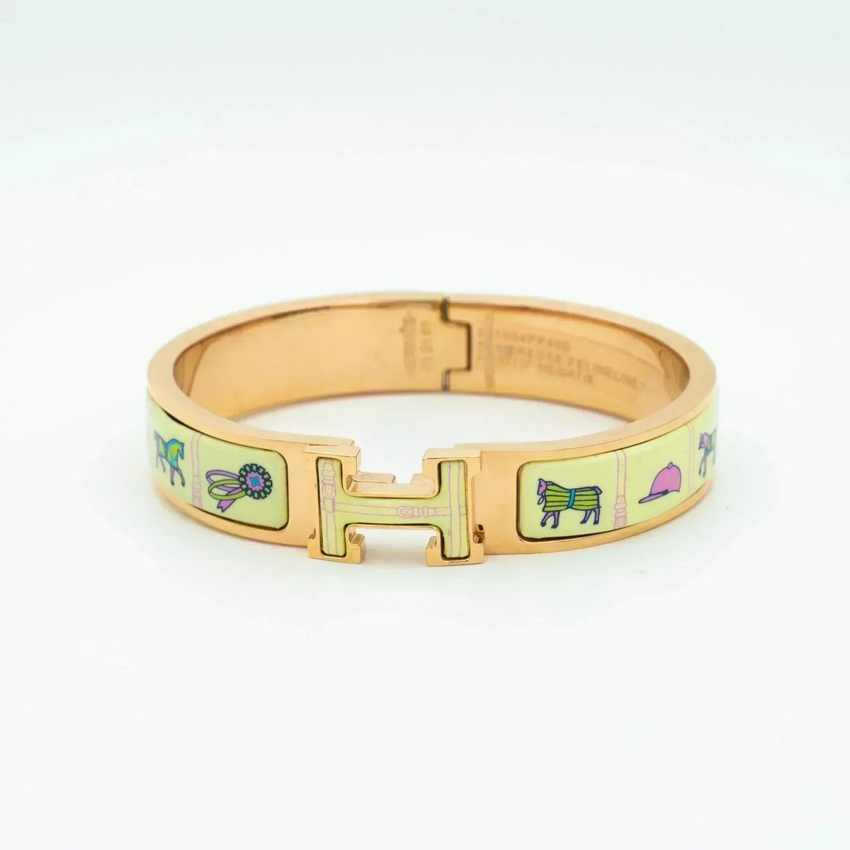 [⭐Haelin Jewelry]H PINK GOLD BRACELET CREAM CERAMIC