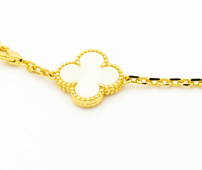 [⭐Haelin Jewelry]CLOVER BRACELET 5 MOTIFS ONYX MOP