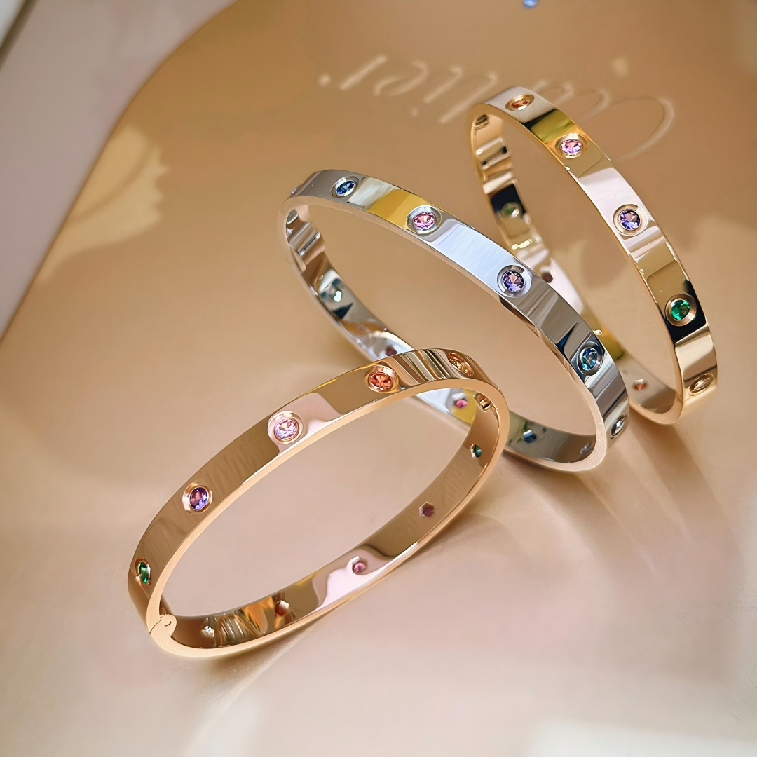 [⭐Haelin Jewelry] 2026 RAINBOW LOVE BRACELET 6.1MM  10 DIAMONDS
