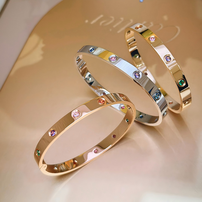 [⭐Haelin Jewelry] 2026 RAINBOW LOVE BRACELET 6.1MM  10 DIAMONDS