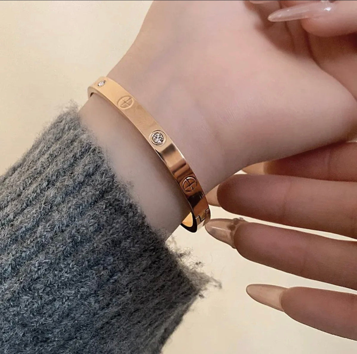 [⭐Haelin Jewelry] 2026 RAINBOW LOVE BRACELET 6.1MM  10 DIAMONDS