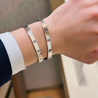 [⭐Haelin Jewelry] 2026 RAINBOW LOVE BRACELET 6.1MM  10 DIAMONDS